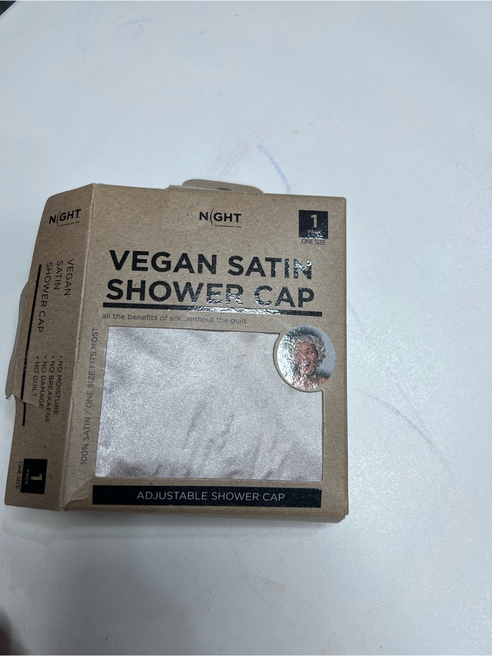 Vegan Satin Shower Cap - taupe